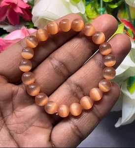 ลูกปัดตาแมวธรรมชาติทรงกลม 8 มม. ขัดเงาสำหรับทำสร้อยข้อมือ - Product Image 1