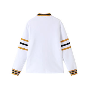 White Gold Black Contrast Top Quality <b>Fleece</b> <b>Cardigan</b> <b>Women</b> Long Sleeve V-Neck Button Front Casual Regular Fit All Seasons - Product Image 3