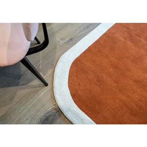 Modern Solid Orange Area Rug Minimalist Border Hand Tufted Woolen Carpet Contemporary Living Room Bedroom Soft Floor Decor Rug - Product Image 3