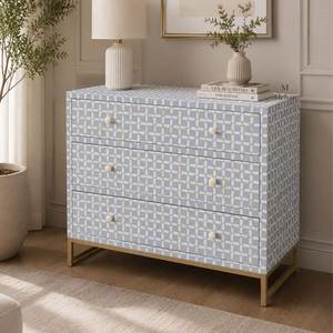 Meuble de rangement de luxe moderne pour salon, en bois, avec 4 tiroirs, incrustations en os et hauteur réglable, vente en gros - Product Image 6