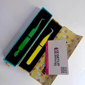 Pince à cils professionnelle de haute qualité, motif personnalisé jaune-vert, en acier inoxydable de précision, marque privée, 90 pinces à cils - Product Image 4
