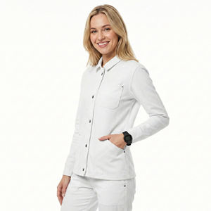 Chaquetas Médicas Personalizadas con Logotipo OEM al por Mayor, Uniformes de Enfermería con Botones a Presión en el Cuello, Chaquetas de Fábrica para Clínicas - Product Image 1