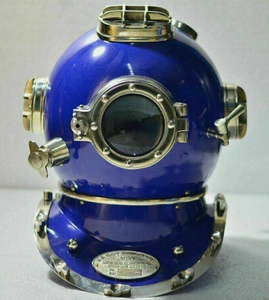 Casco de Buceo Antiguo de la Marina de los Estados Unidos, Modelo Mark V, Color Azul Real - Product Image 1