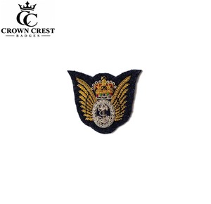 Premium Hand Embroidered Fleet Wing Badge Custom Gold Thread Bullion <b>Apparel</b> <b>Accessory</b> Sew On Clothing Badge Detailed Stitching - Product Image 3