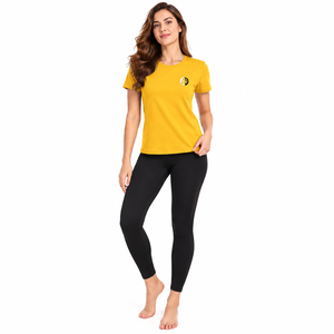 Neat collar and smooth fabric give Woman T <b>shirt</b> a <b>polished</b> casual look with comfortable fit and easy wear throughout the day - Product Image 1