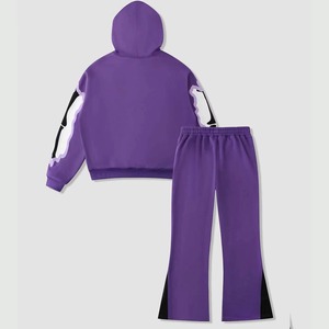 Custom Winter <b>Halloween</b> Letter Print Lightweight 400 GSM 100% Cotton Breathable Quick Dry Drop Shoulder Oversized Tracksuit - Product Image 2