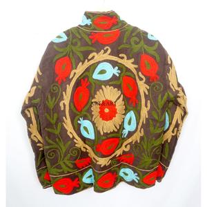Veste Courte Décontractée pour Femme, Broderie Florale Boutonnée, Faite Main, Écologique, Style Plage, Hiver - Product Image 6