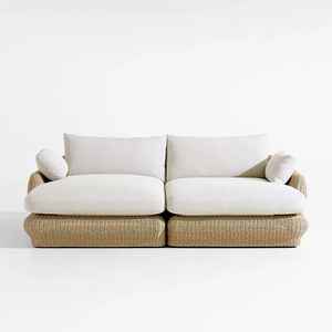 Modern Outdoor Wicker <b>Daybed</b> Sofa Set with Thick Cushions, Modular Rattan Sectional Lounge for Patio, <b>Garden</b>, Hotel & Resort Use - Product Image 2