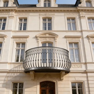 Traditional Victorian Wrought Iron Pipe <b>Wall</b>-<b>Mounted</b> Balcony Stair Railing Rust-Resistant Easy Assembly Outdoor Use - Product Image 3