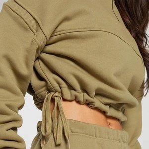 Sudadera con Cremallera para Mujer, de Manga Larga, Hombros Caídos, Corte Corto, Transpirable, para Invierno - Product Image 5