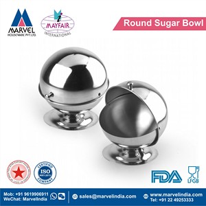 Azucarero Redondo de Acero Inoxidable de 13 CM |   Vajilla de Primera Calidad |   USO EN COCINA Y HOTELES |   Apto para lavavajillas |   Ecológico - Product Image 3