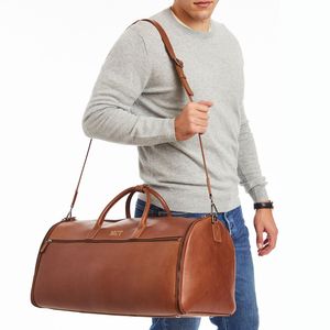 Hot Selling Genuine Leather Fashion Unisex Travel Bag Large Capacity Expandable Portable Durable High Quality Zipper <b>Adjustable</b> - Product Image 1