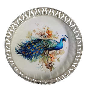 Ensemble de plateaux pichwai en argent allemand avec pot pour cadeaux de fête - Product Image 3