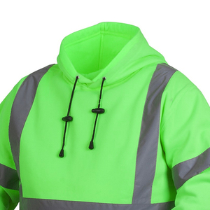 Sweat-shirt à logo personnalisé haute visibilité, vêtements de travail réfléchissants pour les ouvriers du bâtiment et des entrepôts, à capuche et manches longues réfléchissantes - Product Image 5