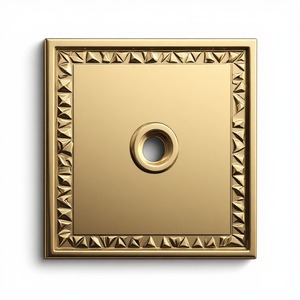 Cubierta de Campanilla de Puerta Tradicional de Latón con Diseño de Borde Piramidal para Uso en Entradas - Product Image 1