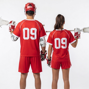 Tenue de sport personnalisée pour le lacrosse, uniforme d'équipe à col en V, ensemble maillot et short pour joueurs de lacrosse - Product Image 2