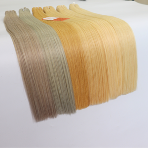 Bundles de trame d'extensions de cheveux humains droits soyeux avec fermeture à lacet large gamme de longueurs couleurs 45% plus long rapport - Product Image 2