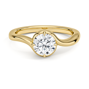 Bague de fiançailles solitaire en diamant avec serti croisé - Product Image 1