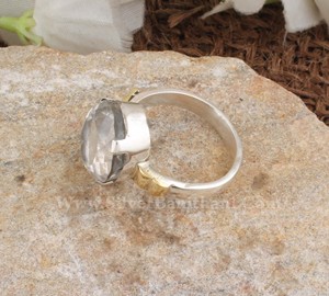 Luxury Two Tone 925 Sterling <b>Silver</b> Bezel Setting Amethyst Wedding <b>Statement</b> <b>Ring</b> for Women - Product Image 3