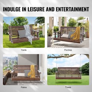 Dondolo da Giardino in Legno da 1,37 m Migliorato, Robusto, per Cortile e Giardino, con Capacità di Carico di 400 kg, Adatto anche per Interni - Product Image 4