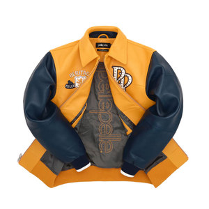 High Quality Men's <b>Long</b> Sleeve <b>Leather</b> <b>Jacket</b> Design Your Own Fashion Style with Stand Collar Best Price Front Logo Position - Product Image 6