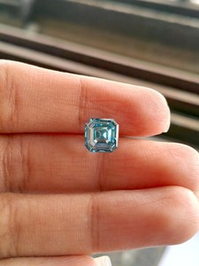 Diamant CVD de laboratoire, bleu vif fantaisie, 2,01 carats, taille Asscher, certifié IGI, poli à la main, fabriqué en Inde pour la fabrication de bijoux - Product Image 2