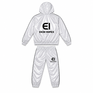 <b>Men's</b> Reflective Hooded Tracksuit Set Waterproof Windbreaker <b>Jacket</b> and Jogger Pants - Product Image 2
