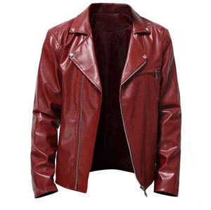 Chaqueta de Motocicleta de Cuero, Nuevo Estilo, Cuello Alto, Invierno, Servicio OEM, Ligera, Impermeable, Transpirable, Venta Directa de Fábrica - Product Image 1