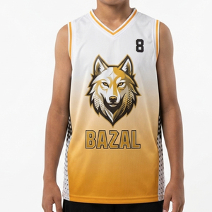 Ensemble de maillot et short de basket-ball personnalisés imprimés par sublimation SIBRIN |   Concevez votre nom et votre numéro d'équipe |   100% polyester anti-UV - Product Image 1