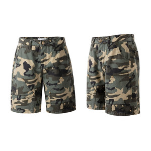 American Style High Street Camo Cargo Shorts Cotton <b>Drawstring</b> Loose Fit Casual Retro Capri Shorts <b>Men</b> OEM Wholesale - Product Image 1