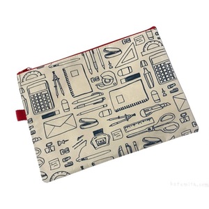 Borsa FC-2 con cerniera con motivo cancelleria B5 borse multiuso - Product Image 1