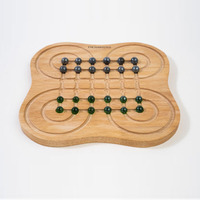 Jeu de société Surakarta en bois artisanal avec billes et livret de règles, jeu de stratégie classique pour le plaisir de la famille et des amis