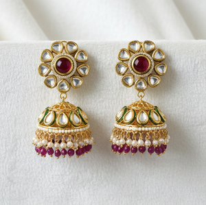 Pendientes Kundan Tradicionales para Bodas con Detalles Intrincados Hechos a Mano para un Look Elegante, Venta al por Mayor, Fábrica Global - Product Image 1