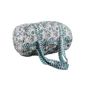 Sac de voyage matelassé vintage fait main pour femme A2ZCraftBazar, grand sac de week-end en coton, sac de plage uni avec fermeture éclair - Product Image 6