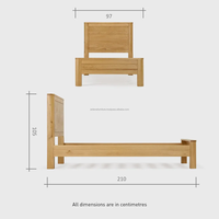 Lit simple rond en teck massif Ardena, design moderne minimaliste durable, meubles de chambre à coucher pour appartement, villa