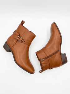 Bottines en cuir véritable marron avec boucle à la cheville, talon carré, soutien de la voûte plantaire, semelle extérieure en caoutchouc légère et antidérapante, pour l'automne - Product Image 6