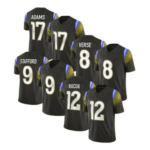 Venta al por Mayor de Camisetas de Fútbol Americano Personalizables con Mangas Cortas, Camisetas Deportivas Retro Cosidas con Sublimación - Product Image 3