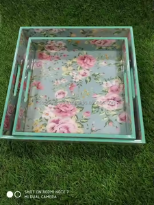 Precio al por mayor, venta de tablero MDF Rectangular, juego de bandeja de impresión esmaltada de bandeja de decoración de alimentos, bandeja de servicio, decoración de mesa - Product Image 2