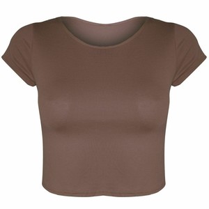 Camiseta corta ajustada de verano para mujer, de longitud corta, moderna, con mezcla de spandex, sexy, a la moda, para discoteca, para damas. - Product Image 2