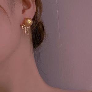 Pendientes de Perlas Fabricadas con Plata de Ley S925 y Oro Natural, Estilo de Lujo Ligero, Caja de Regalo, Venta al por Mayor - Product Image 4