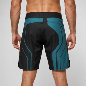 Shorts de boxe haut de gamme en polyester/nylon, tissu extensible léger, logo personnalisable sur le devant, pour l'entraînement, le sparring et la compétition - Product Image 2