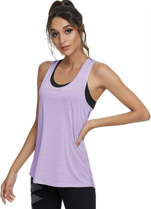 Camisetas sin mangas para mujer, diseño personalizado al por mayor, talla XS, para gimnasio y yoga, parte delantera lisa, servicio de logotipo propio, precio económico, material de tela tejida - Product Image 2