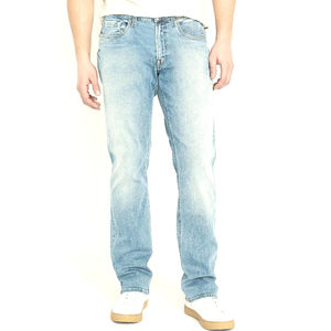 Jeans en denim vintage pour hommes, coupe ample, délavés, jambe droite, bleu, style décontracté, streetwear, vente en gros - Product Image 6
