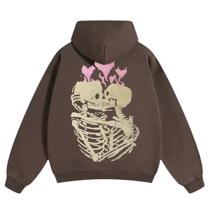 เสื้อสวมหัวแบบสวมหัวเสื้อมีฮู้ดแบบลำลองเปิดไหล่และไหล่ทำจากผ้าฝ้าย100% โลโก้ที่กำหนดเองสำหรับฤดูหนาว - Product Image 1