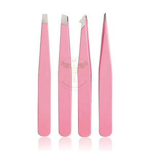 Juego de Pinzas para Cejas de Acero Inoxidable con Punta Inclinada Profesional - Reutilizables y Duraderas - Product Image 4