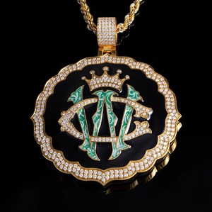 Iced Out Moissanite <b>Initial</b> <b>Pendant</b> With Crown Design 18K Gold Plated Luxury Charms For Everyday Wear Hip Hop Custom <b>Pendant</b> - Product Image 5