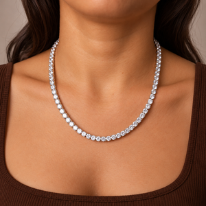 Collier chaîne tennis CZ diamant 5 mm, rond brillant, unisexe, bijou statement, style luxe hip-hop, unisexe, diamant CZ - Product Image 2