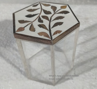Mini récipient carré à dessert en acrylique de style art moderne personnalisé incrustation de bois couvercle plante plaqué or décoration de la maison mariage-sur