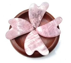 Outil de massage facial Gua Sha en quartz rose, pierre de cristal naturelle, pour le modelage du visage, soin de la peau, beauté, bien-être, massage manuel, grattage - Product Image 5