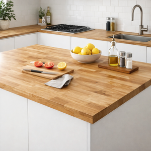 OEM Custom Wood Table Top Rubberwood Acacia Oak Butcher <b>Block</b> Panel with Natural Finish Wholesale - Product Image 3